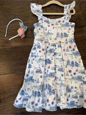 Janie and Jack Patriotic Toile Dress and Headband